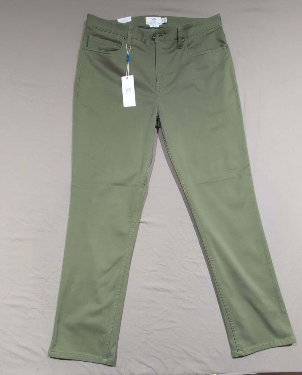 Southern Tide Sullivan 5-Pocket Pant in Bronze Green, Size 34x30